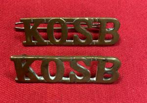 WW2 British KOSB Brass Shoulder Titles