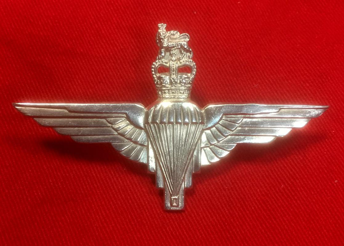 British Para Officer's Silver Hallmarked Para Wings Badge