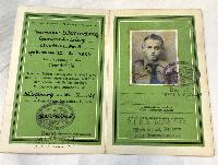 WW2 German Hitler Jugend BDM Dienstbuch, Stamp, & DLRG Pin Badge &  Grundschein Certificate 