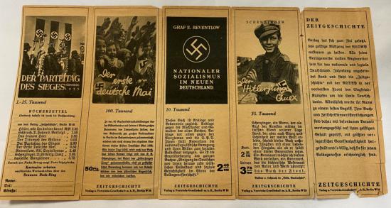 WW2 German Third Reich Books Advertising Leaflet