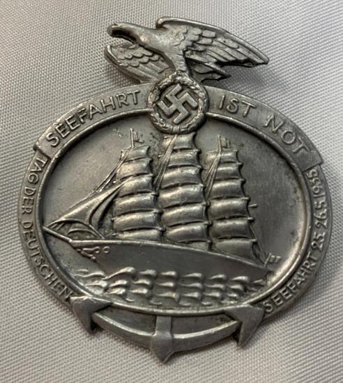 WW2 German 1935 National Sea Travel Commemorative Day Badge