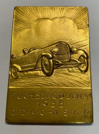 WW2 German DDAC/ NSKK Fuchsjagd Jena 1935 Badge