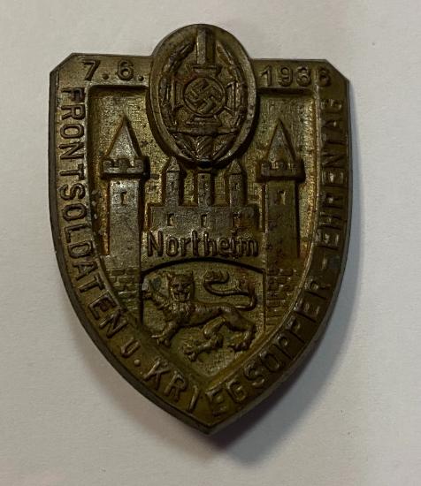 WW2 German NSKOV Kriegsopfer Frontsoldaten Ehrentag Northeim 1936 Badge