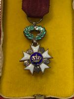 Belgian Cased Miniature Order Of The Crown With Swords