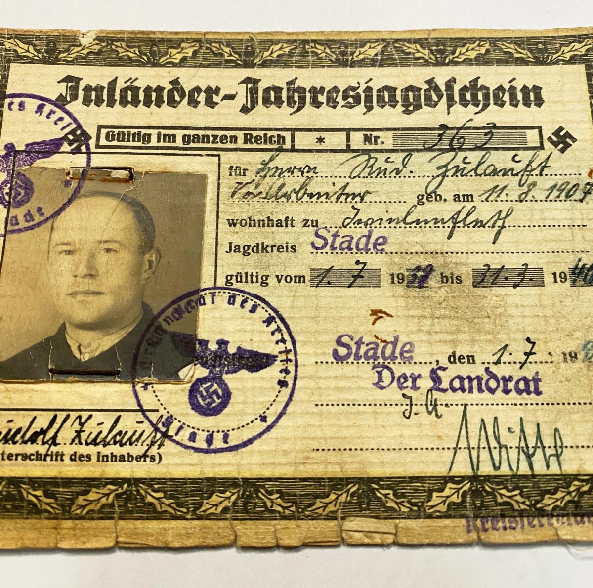 WW2 German Hunting License