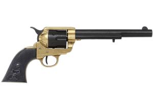 Code: G1109/L Replica Colt Peacemaker With Black Handle Black & Brass 1869 Long Barrel 