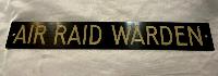 WW2 British Air Raid Warden Door Plaque