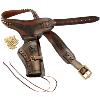 Code: G703 Replica Western Brown Leather Holster Cartridge Belt and 24 Bullets
