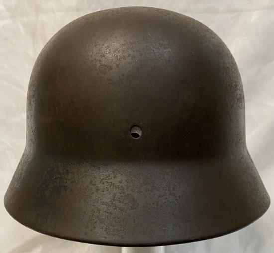 Elmetto M35 Tedesco WW2 Riproduzione - In Acciaio, Con Fodera In Pelle E Cinturino, Colore Grigio - Foto 4